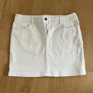JCrew White Jean Skirt Size 8
